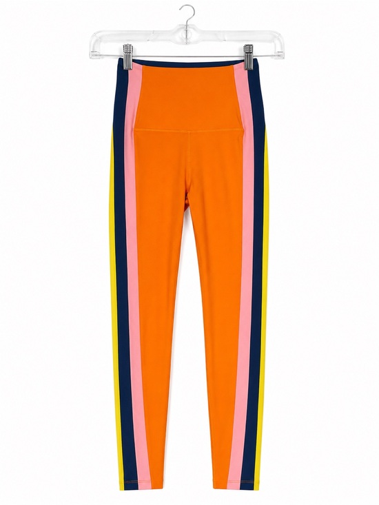 Splits59 Pants - SPLITS59 Women's Orange Colorblock Active Leggings XS